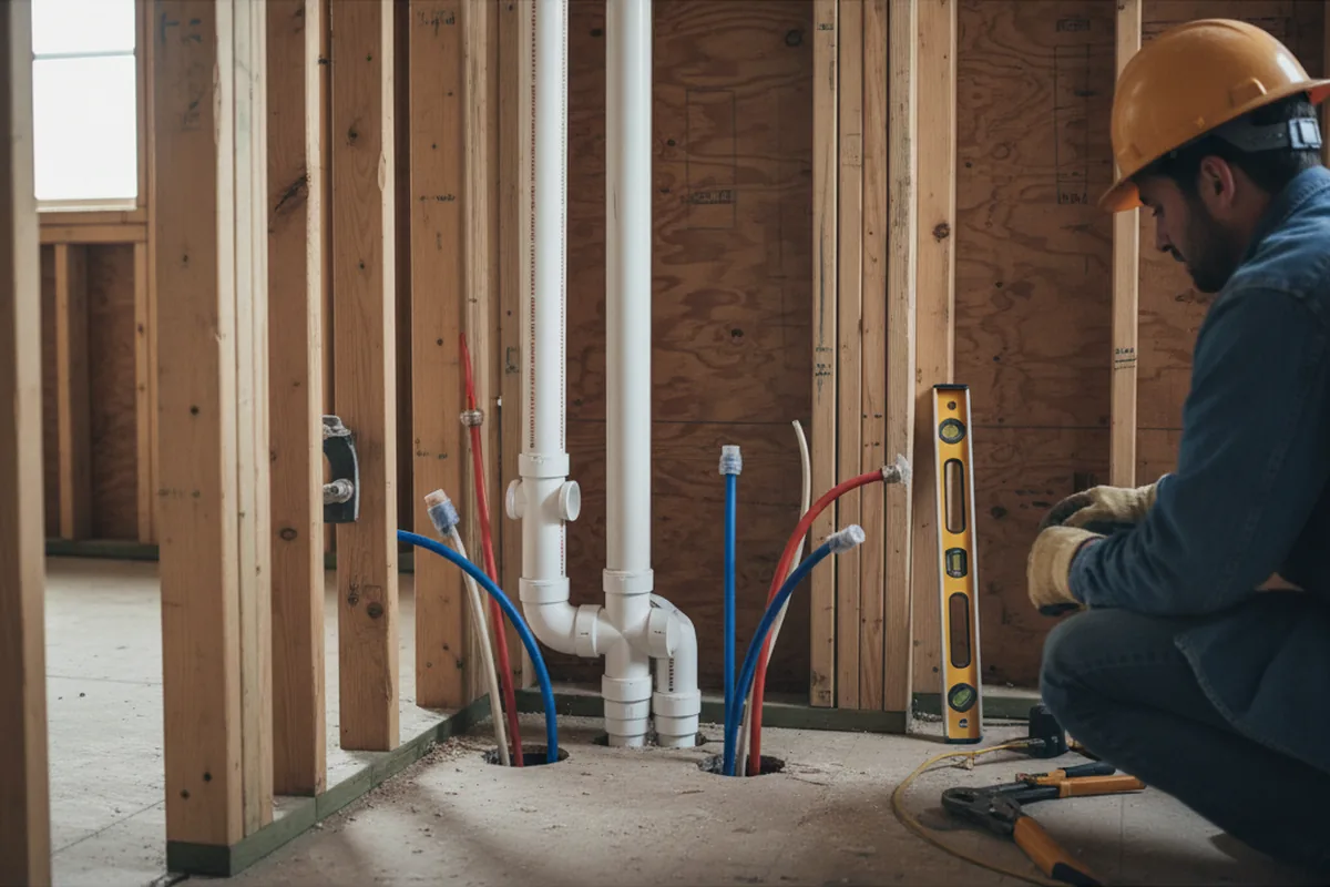 Drain and supply rough-in during Drain Cleaning in Astoria
